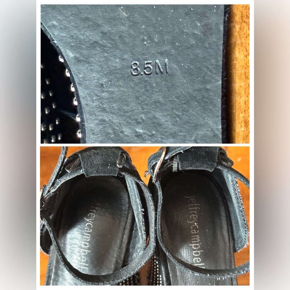 Jeffrey Campbell Studded Platform Wedges – Black Suede – Women’s 8.5 - Picture 12 of 16